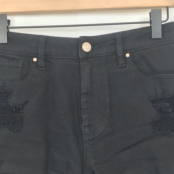 Pacsun High Rise Shorts Black Distressed EUC 25 - Picture 2 of 6